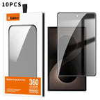 Kalebol 10pcs High-Aluminum Screen-Printed Full-Coverage Black-Border Privacy Tempered Glass Film