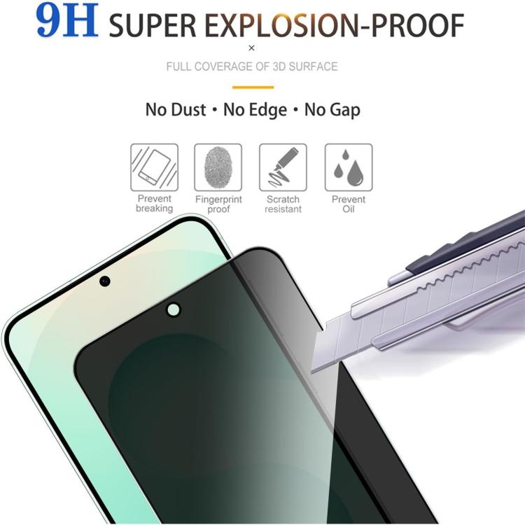 Kalebol 10pcs High-Aluminum Screen-Printed Full-Coverage Black-Border Privacy Tempered Glass Film