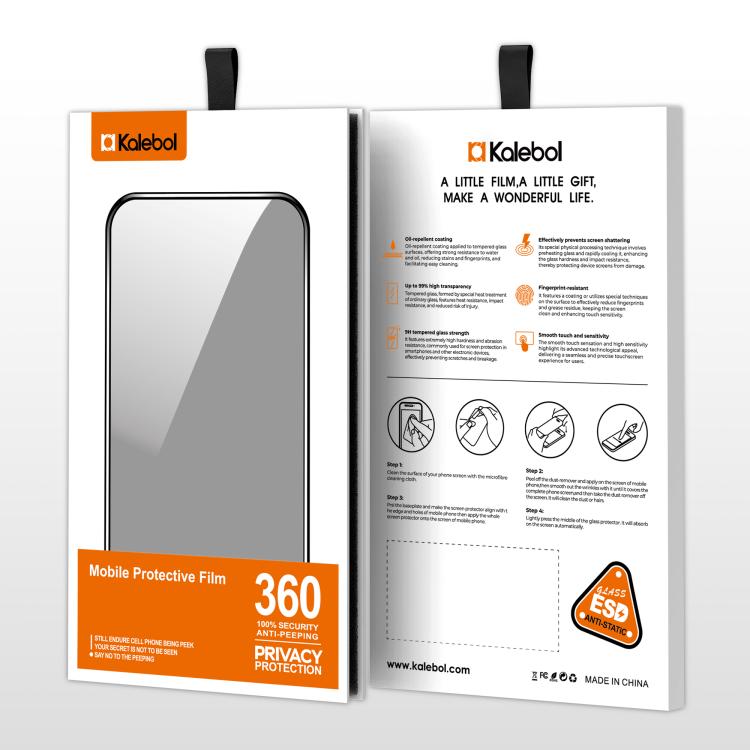 Kalebol 10pcs High-Aluminum Screen-Printed Full-Coverage Black-Border Privacy Tempered Glass Film