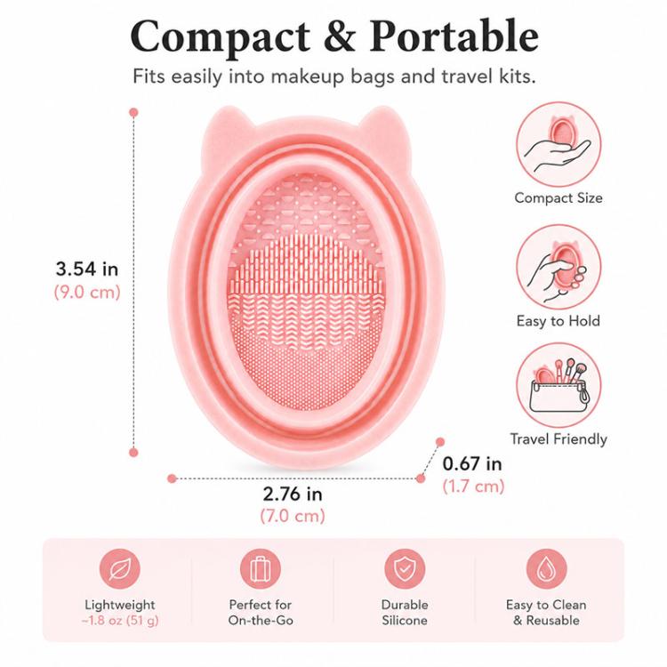 Rabbit Ear Makeup Tool Foldable Silicone Cleaning Bowl — view 6