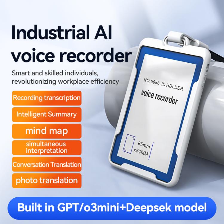 K3A Work Badge ID Holder AI Voice Recorder Support AIREC-APP