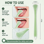 2pcs/Pack Double-Sided Silicone Tongue Scraper Oral Cleaning Tool