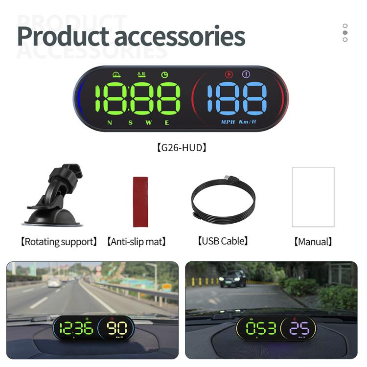 G26 Car GPS Display Head-Up Display Speedometer with Suction Cup Holder — view 13