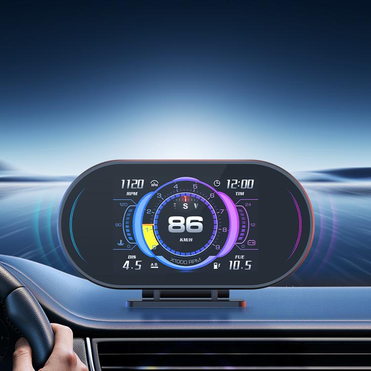 P27 Multi-functional LCD HD OBD2 GPS Gauge Speedometer