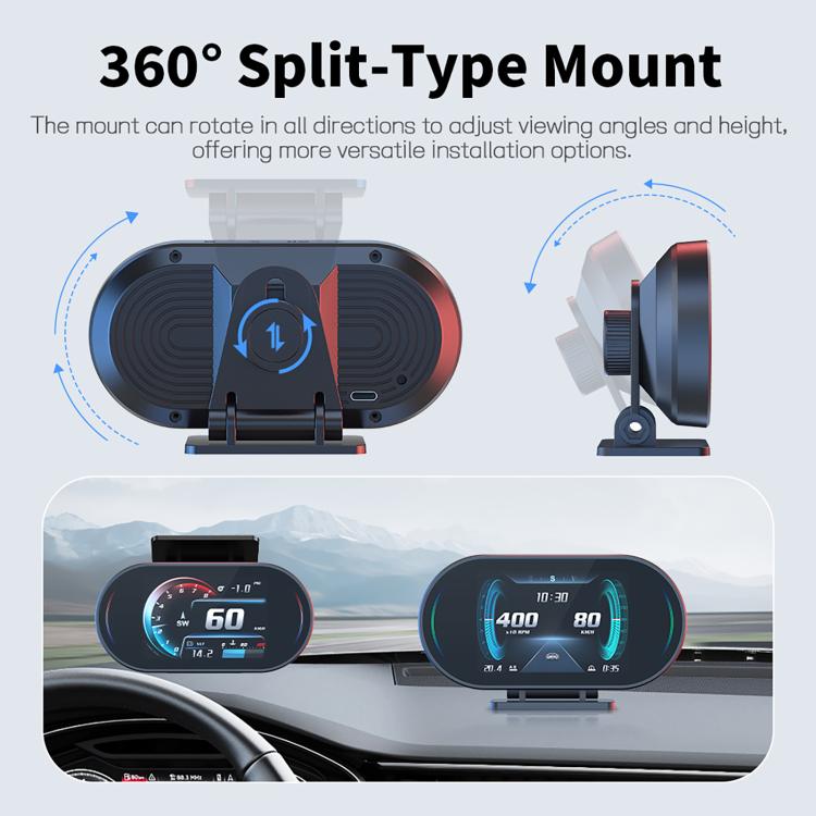 P27 Multi-functional LCD HD OBD2 GPS Gauge Speedometer