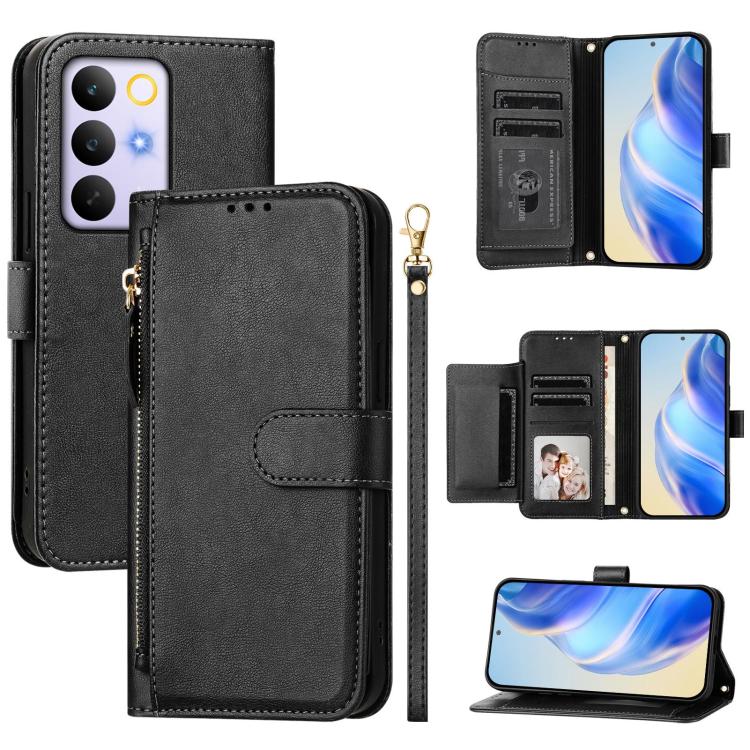 Multi-Card Slots Zipper Wallet Leather Phone Case — view 13