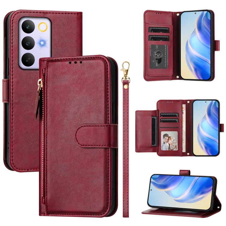 Multi-Card Slots Zipper Wallet Leather Phone Case — view 16