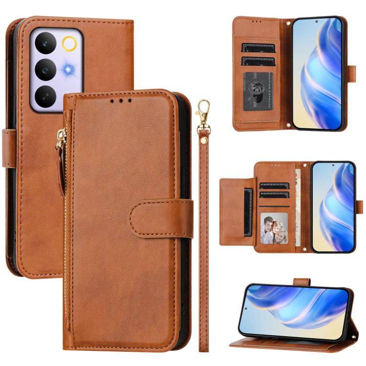 Multi-Card Slots Zipper Wallet Leather Phone Case — view 18
