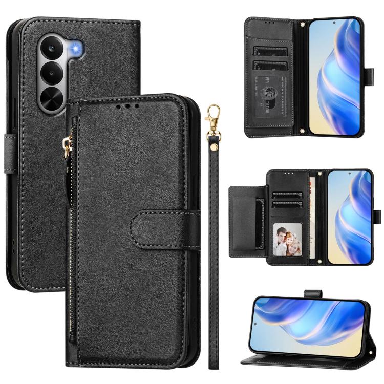 Multi-Card Slots Zipper Wallet Leather Phone Case — view 19