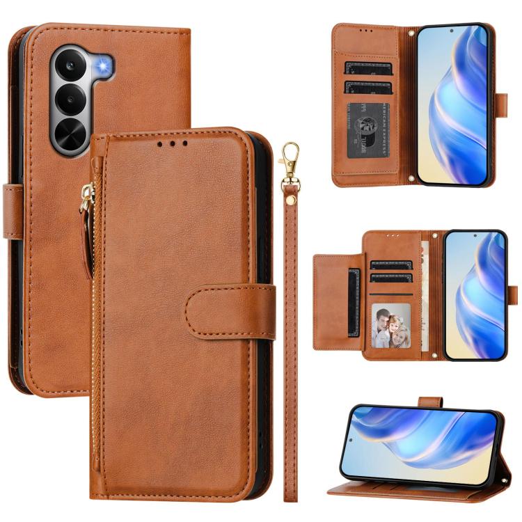 Multi-Card Slots Zipper Wallet Leather Phone Case — view 24