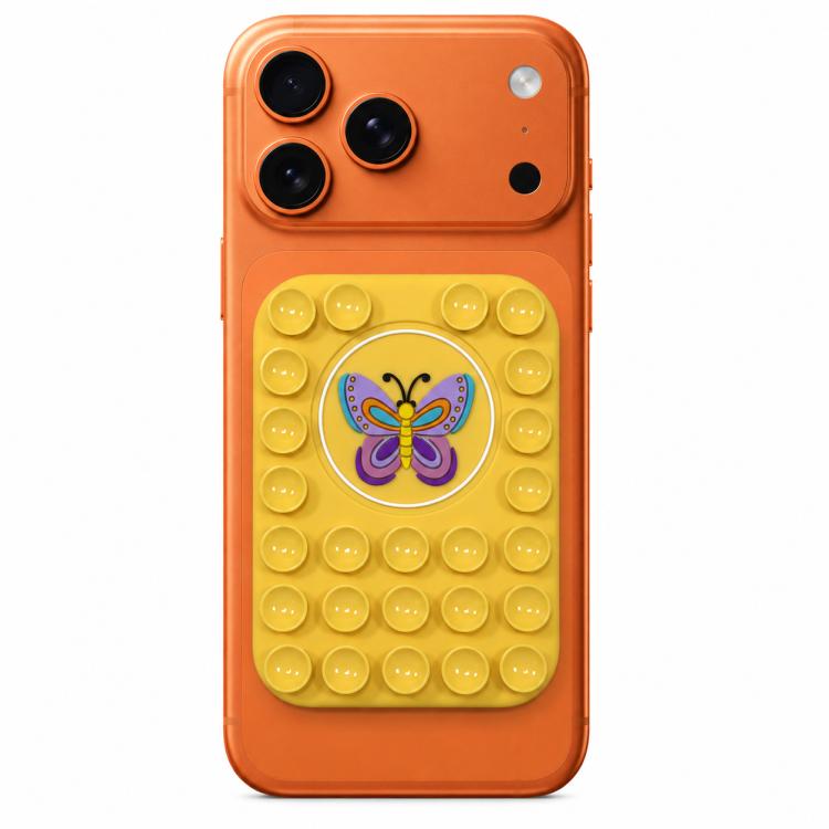 Butterfly Reusable Silicone Magnetic Phone Holder — Black