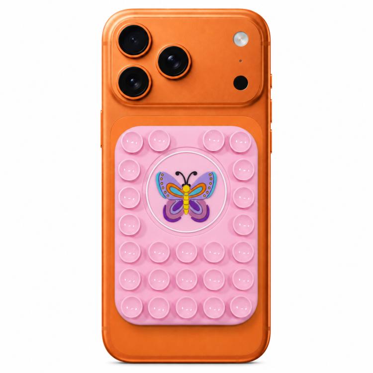 Butterfly Reusable Silicone Magnetic Phone Holder — Yellow