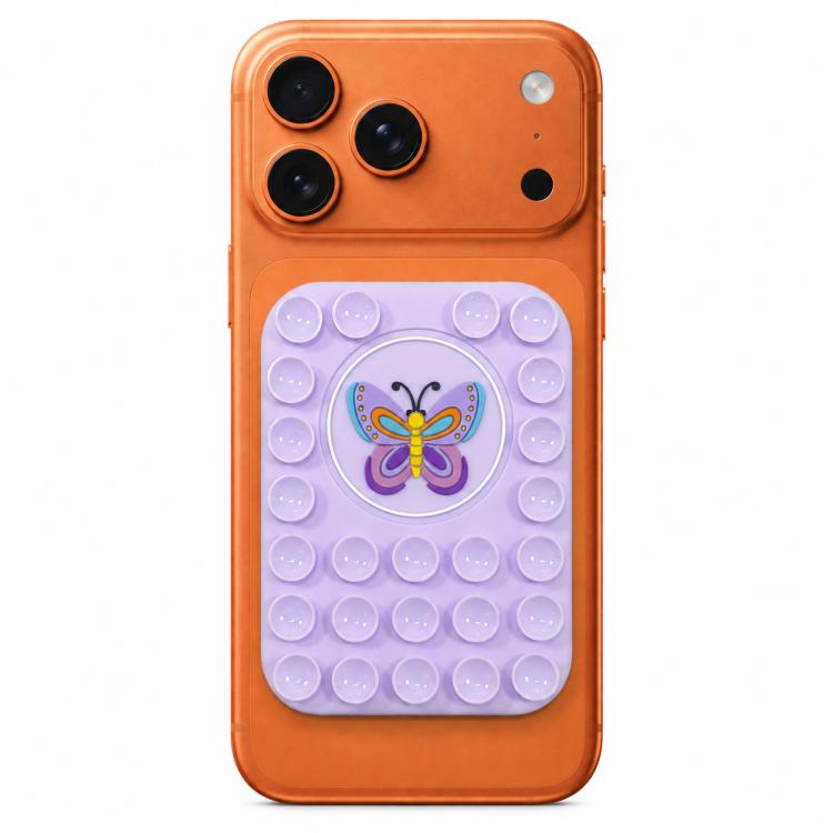 Butterfly Reusable Silicone Magnetic Phone Holder — Pink