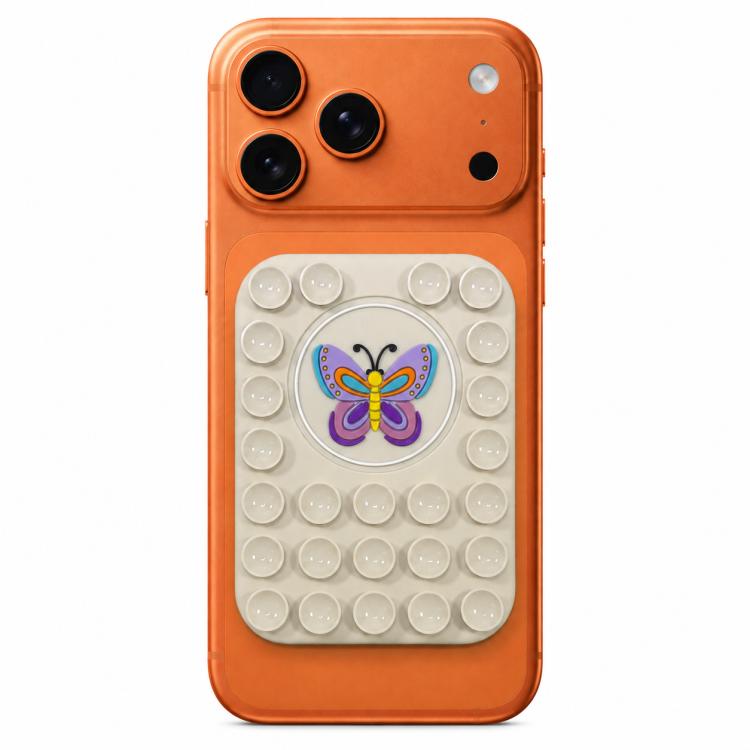 Butterfly Reusable Silicone Magnetic Phone Holder — Light Blue