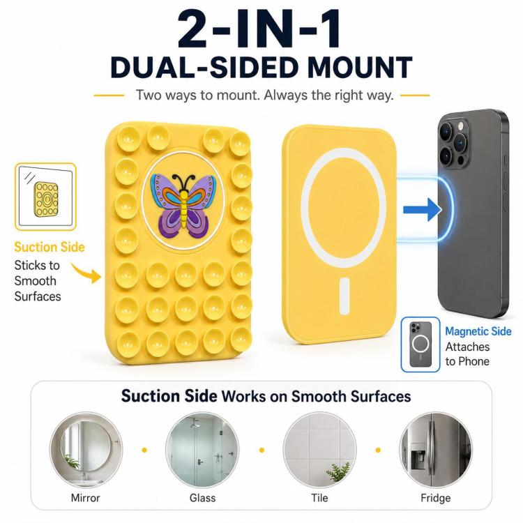 Butterfly Reusable Silicone Magnetic Phone Holder
