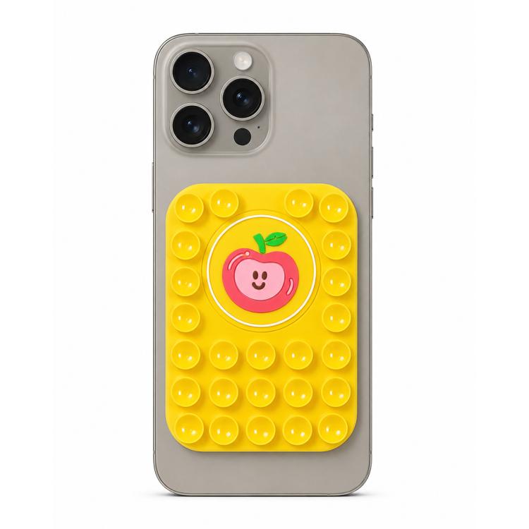Cute Apple Reusable Silicone Magnetic Phone Holder — Light Blue
