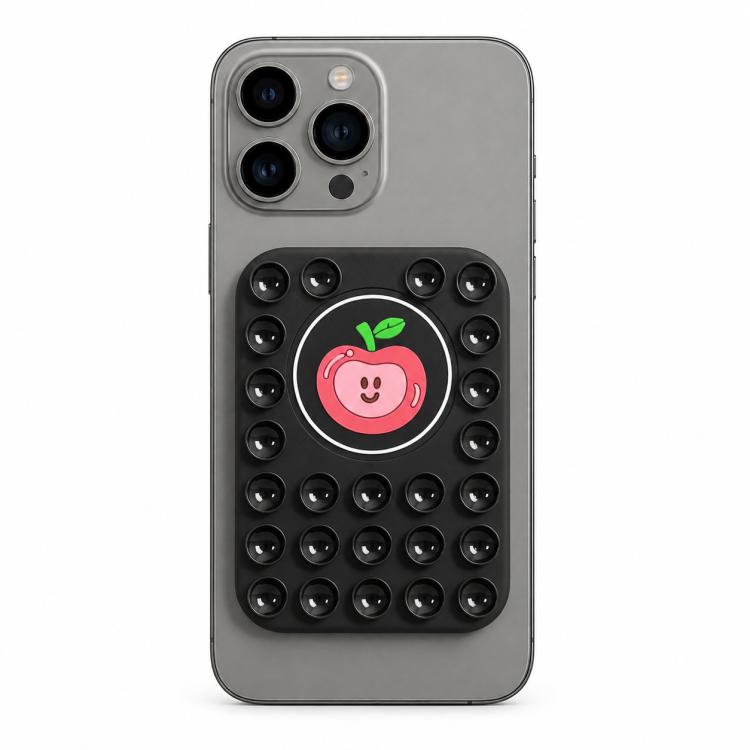 Cute Apple Reusable Silicone Magnetic Phone Holder — Yellow