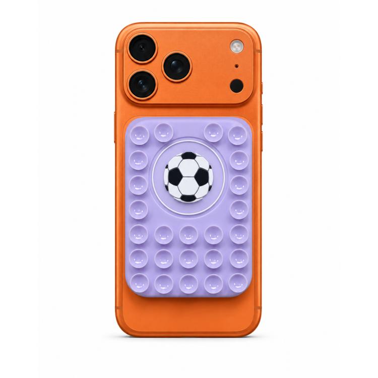 Football Reusable Silicone Magnetic Phone Holder — Lavender