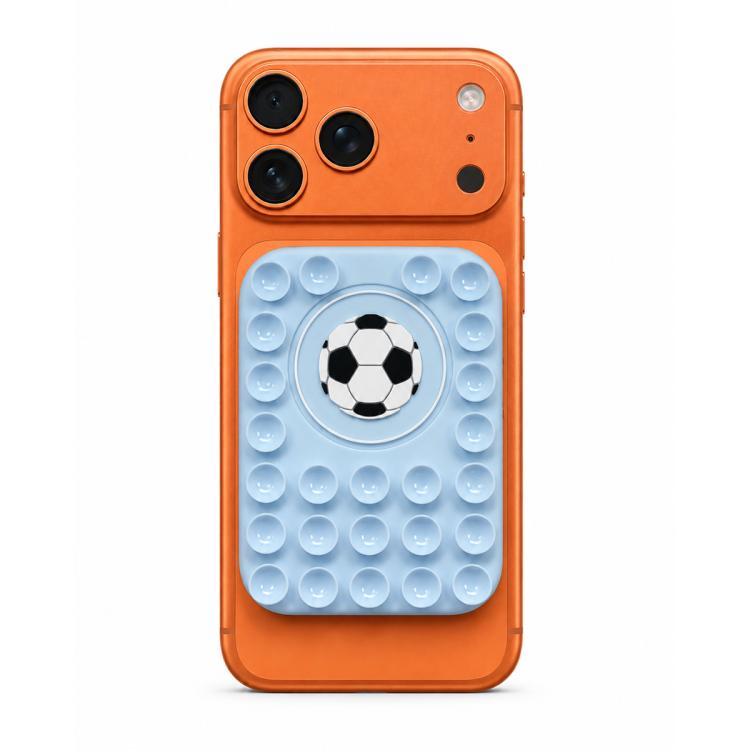 Football Reusable Silicone Magnetic Phone Holder — Light Blue