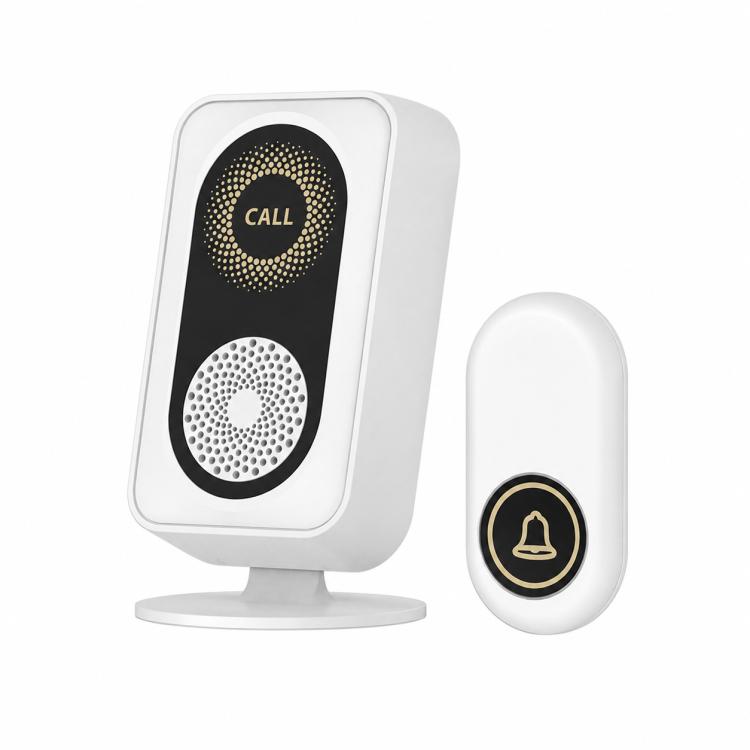 XY-601 Adjustable Volume Wireless Waterproof Doorbell Caregiver Call Button Kit — Black