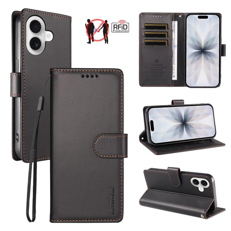 BETOPNICE Pearlescent RFID Vegan Leather Phone Case with Strap