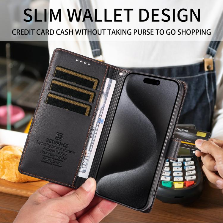 BETOPNICE Pearlescent RFID Vegan Leather Phone Case with Strap