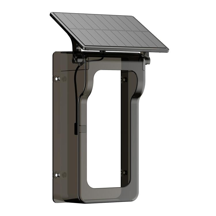 HC-002 Outdoor Solar Panel Charging Rain Cover Suitable For 013D Video Doorbell — Transparent Black