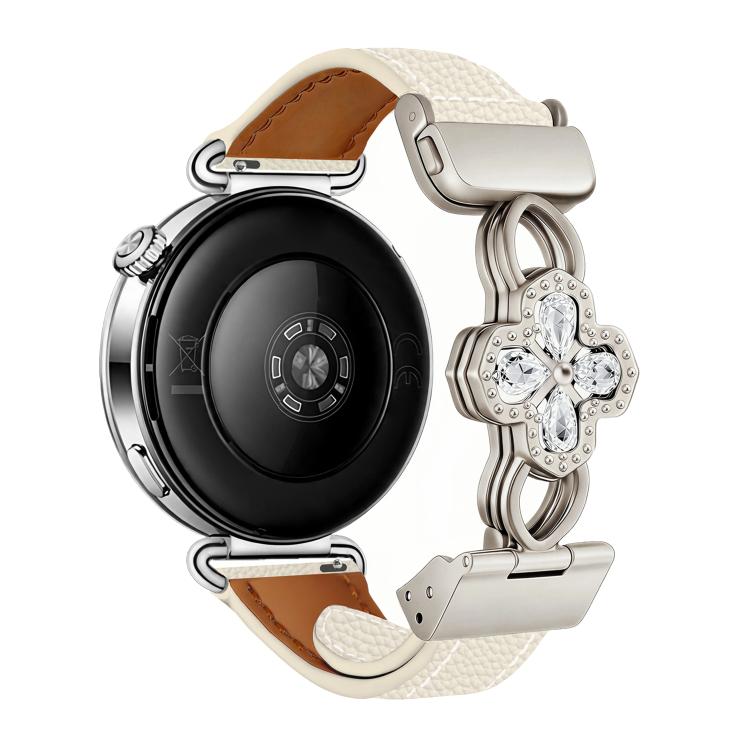 Hollow Zircon Magnetic Clasp Genuine Leather Watch Band