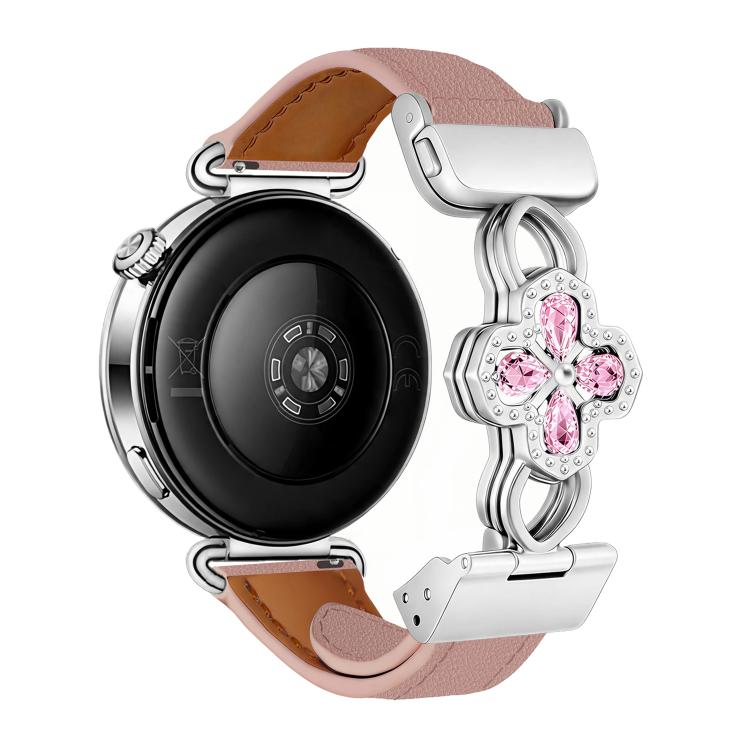 Hollow Zircon Magnetic Clasp Genuine Leather Watch Band