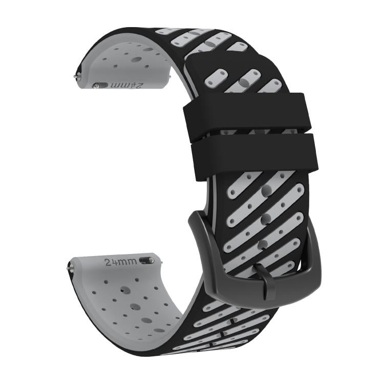 Twill Texture Breathable Two Color Silicone Watch Band — Army Green Black
