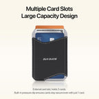 DUX DUCIS ARCH Series Rhythmic Style RFID Blocking Magnetic Wallet Card Holder — White Cyan