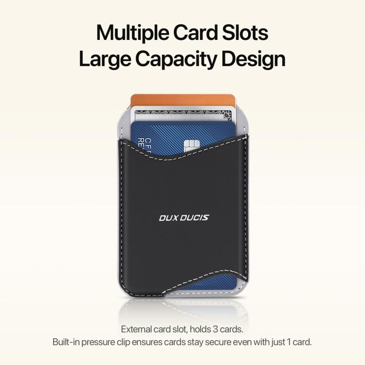 DUX DUCIS ARCH Series Rhythmic Style RFID Blocking Magnetic Wallet Card Holder — White Cyan