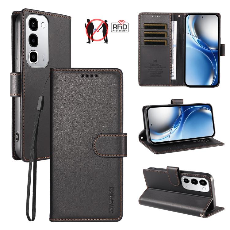 BETOPNICE Pearlescent RFID Vegan Leather Phone Case with Strap