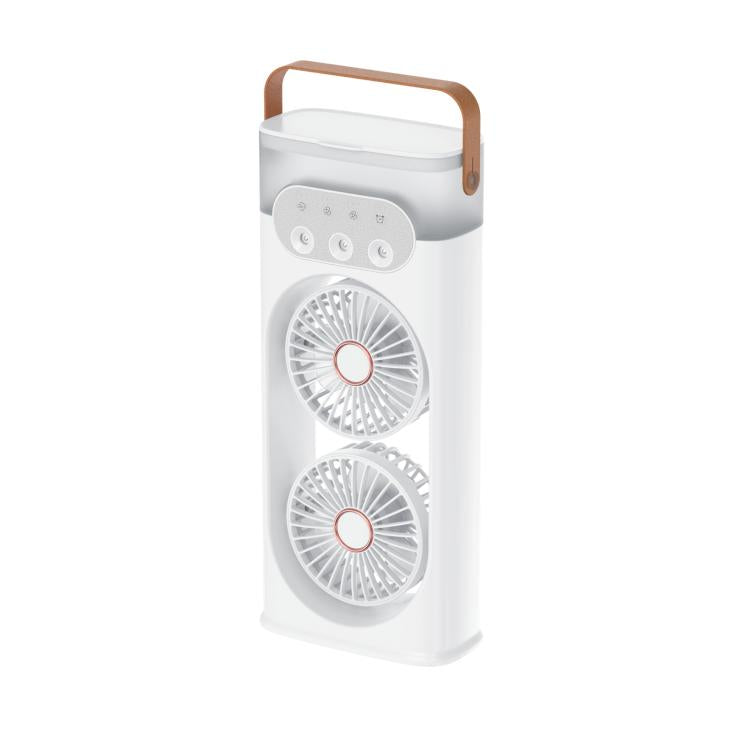 SL617 Dual-Head Humidifier Spray Cooling Fan — White