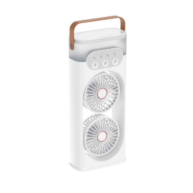 SL617 Dual-Head Humidifier Spray Cooling Fan — Black