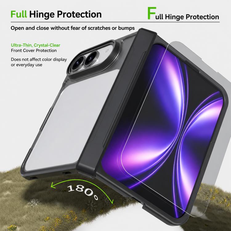 Armor Big Pore PC Hybrid TPU Phone Case with Hinge Guard
