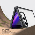 Armor Big Pore PC Hybrid TPU Phone Case with Hinge Guard
