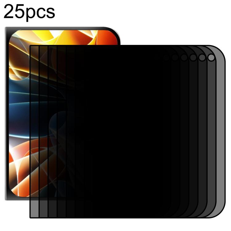 25pcs Dustproof 28-Degree Matte Privacy Tempered Glass Film