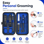 9pcs/Set Portable Stainless Steel Nail Clipper Manicure Tool Set — view 9