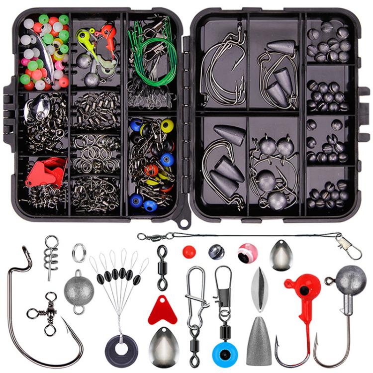 257pcs Lure Hook Accessory Set for Sea Fishing Rock Fishing — Orange