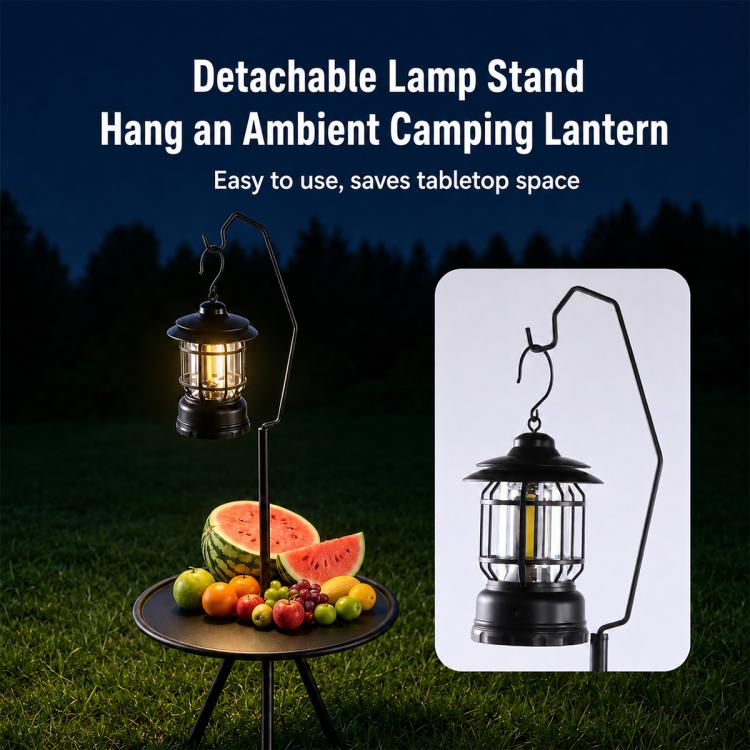 Outdoor Camping Small Round Table with 5-Level Height Adjustment