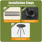 Outdoor Camping Small Round Table with 5-Level Height Adjustment