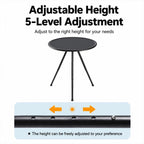 Outdoor Camping Small Round Table with 5-Level Height Adjustment