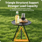 Outdoor Camping Small Round Table with 5-Level Height Adjustment