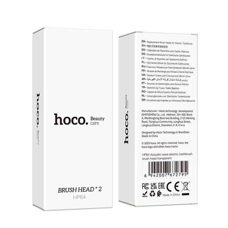 2pcs HOCO HP64 Acoustic Wave Electric Toothbrush Brush Head