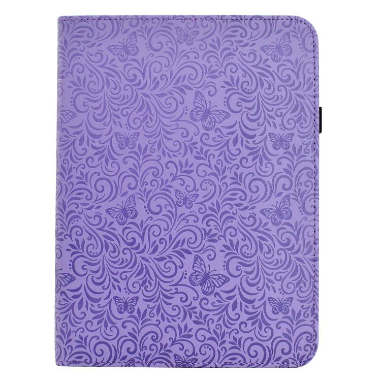 Rotatable Butterfly Embossed Vegan Leather Smart Tablet Case — For iPad mini 8 2026