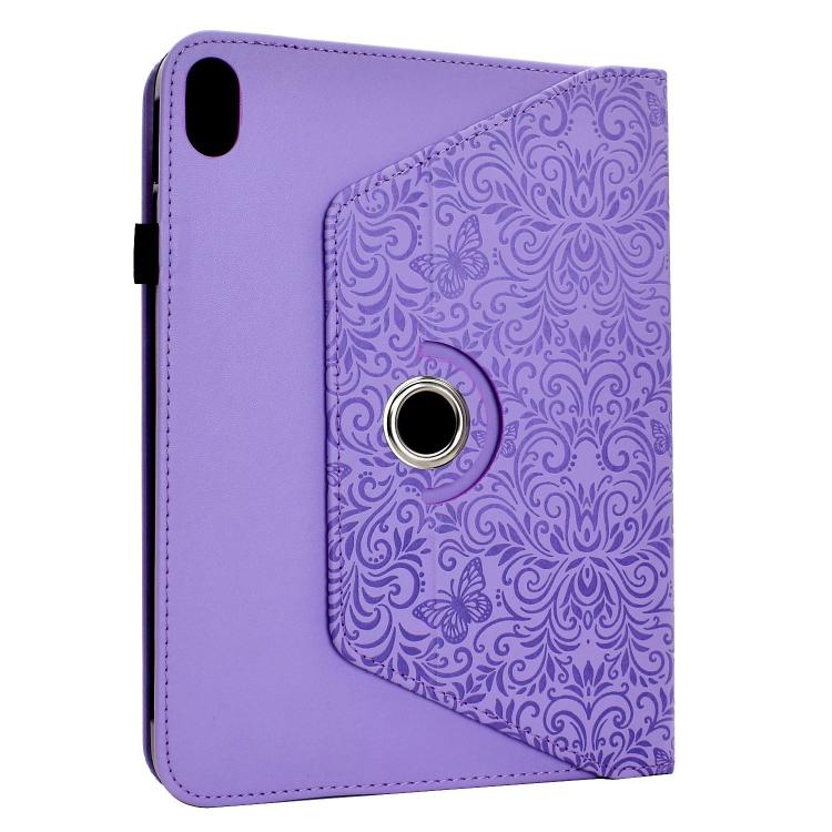 Rotatable Butterfly Embossed Vegan Leather Smart Tablet Case — For iPad 2025 / 2022