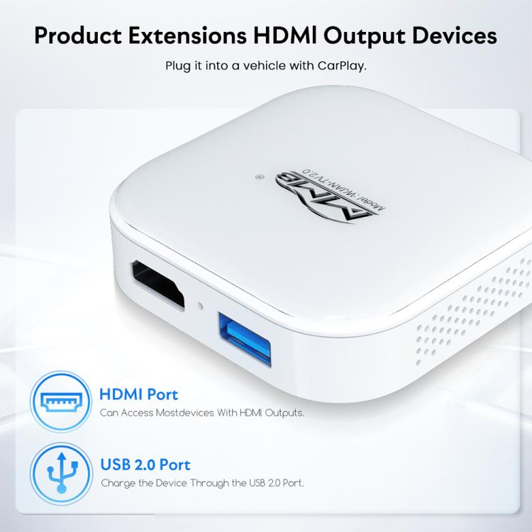 MMB WJAN-TV 2.0 Car AI Box Wired to Wireless Android Auto CarPlay Adapter — view 6