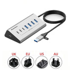 Blueendless Type-C / USB-C 2 in 1 Multifunctional HUB Docking Station UK Plug — 7 Ports Hub