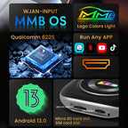 MMB Car Smart Box Wired to Wireless Android Auto CarPlay Adapter, 8GB+128GB Europe / Asia Version